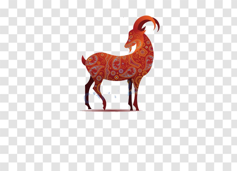 Chinese New Year Goat Calendar - Lunar - Red National Wind Transparent PNG