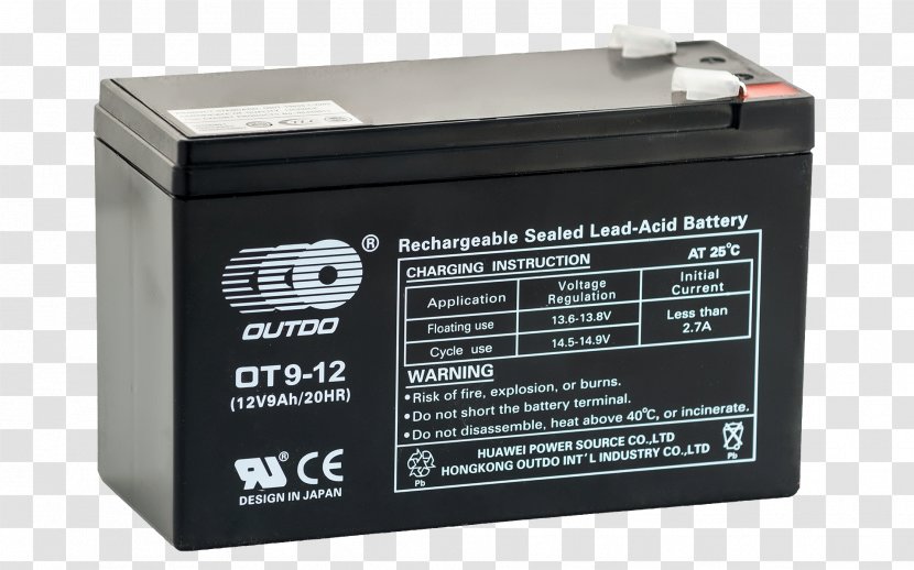 Rechargeable Battery VRLA Lead–acid Automotive Transparent PNG
