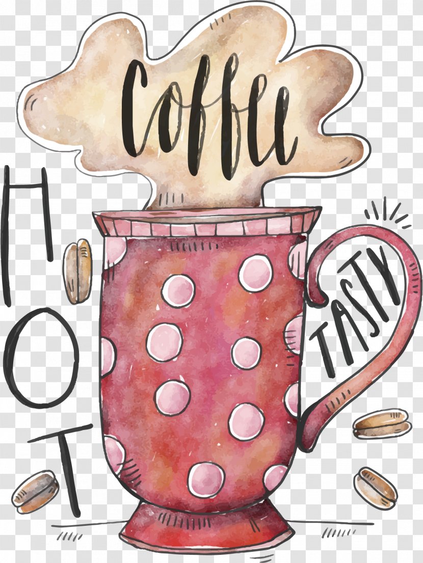 Coffee Cup Doughnut Cafe Watercolor Painting - Vector Mug Transparent PNG