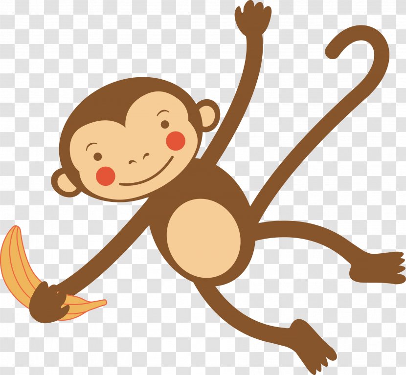 Monkey Cartoon Illustration - Animation - Cartoon,letter,animal,star Transparent PNG