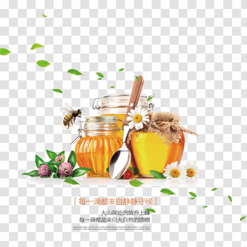 Honey Bee Sweetness Food Bottle - Chamomile - Creative Transparent PNG
