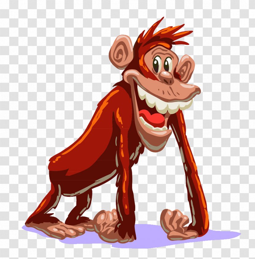 Primate Ape Monkey Cartoon - Mammal - Creative Transparent PNG