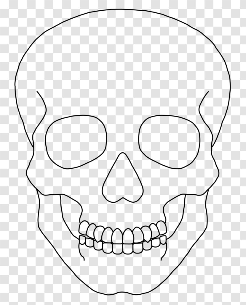 Calavera Skull Drawing Clip Art - Outline Transparent PNG