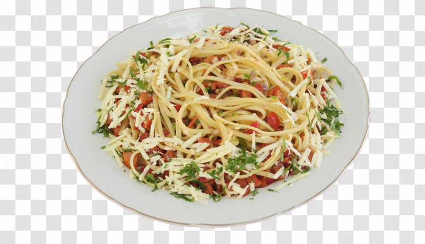 Spaghetti Aglio E Olio Alla Puttanesca Taglierini Chinese Noodles Chow Mein - Noodle - Ensalada Transparent PNG