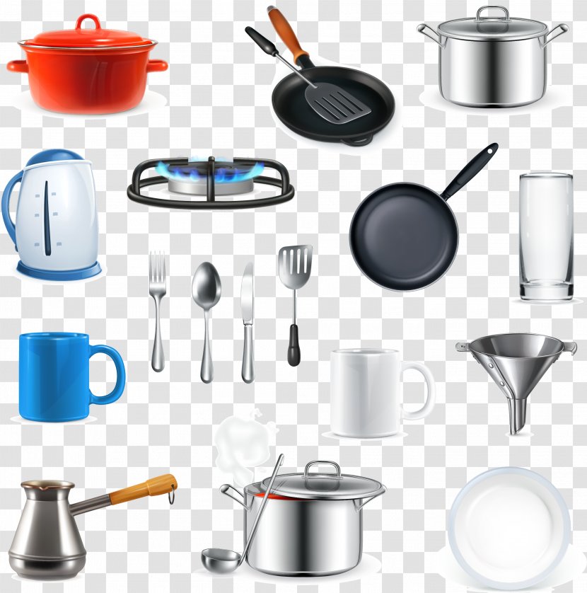 Kitchen Utensil Cookware And Bakeware Home Appliance - Frying Pan - Vector Transparent PNG