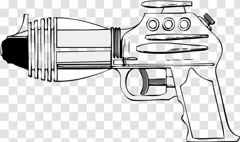Firearm Coloring Book Raygun Toy Weapon Drawing - Stock - Laser Gun Transparent PNG