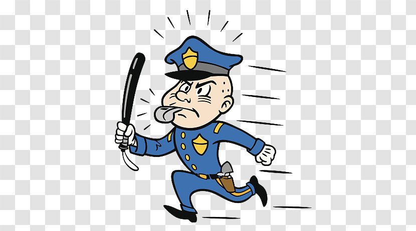 Police Officer Baton Clip Art - Hand - Policemen Patrolling And Running Transparent PNG
