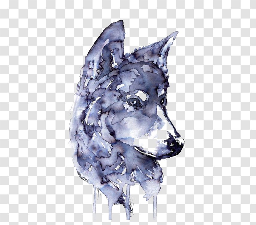 Gray Wolf Watercolor Painting Drawing Printmaking Transparent PNG