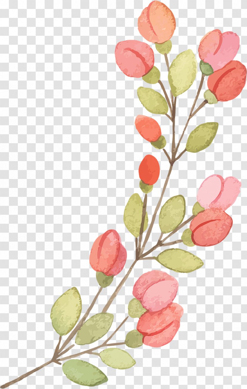 Pink Floral Design Flower - Hand-painted Bones Transparent PNG