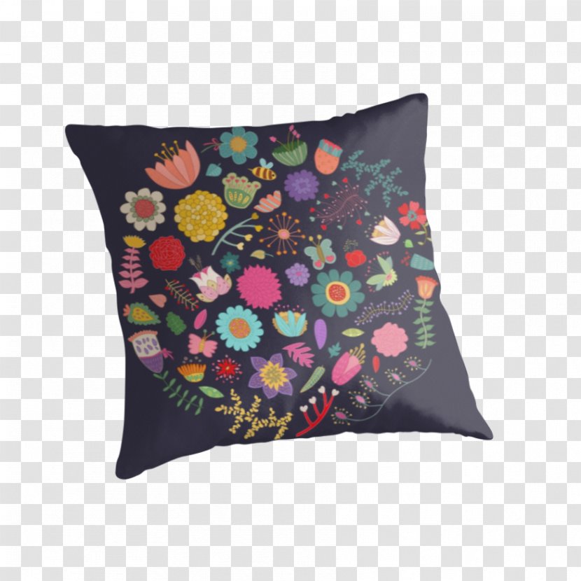 Cushion Throw Pillows Textile Flower - Bright Color Transparent PNG