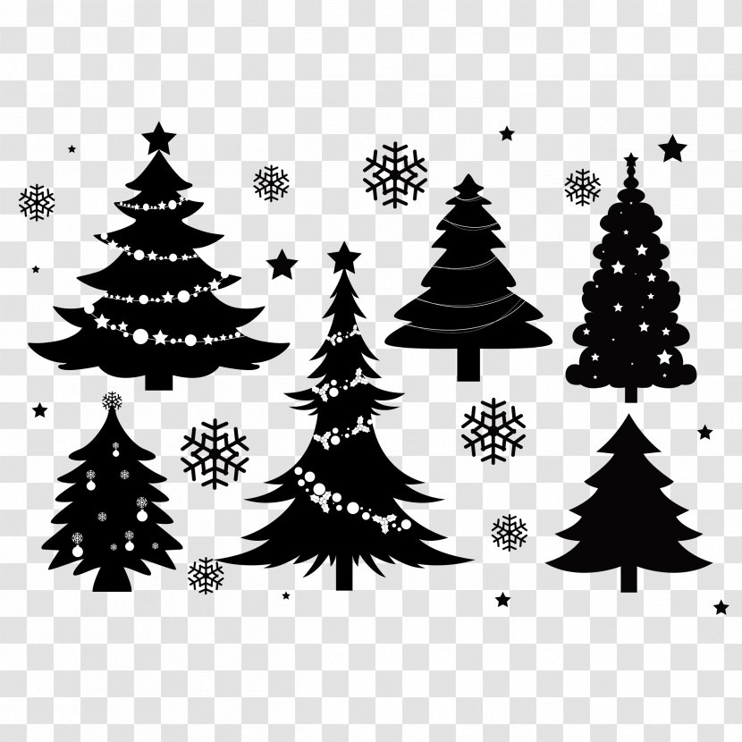 A Christmas Tree Santa Claus Vector Graphics Day - Black Background Transparent PNG