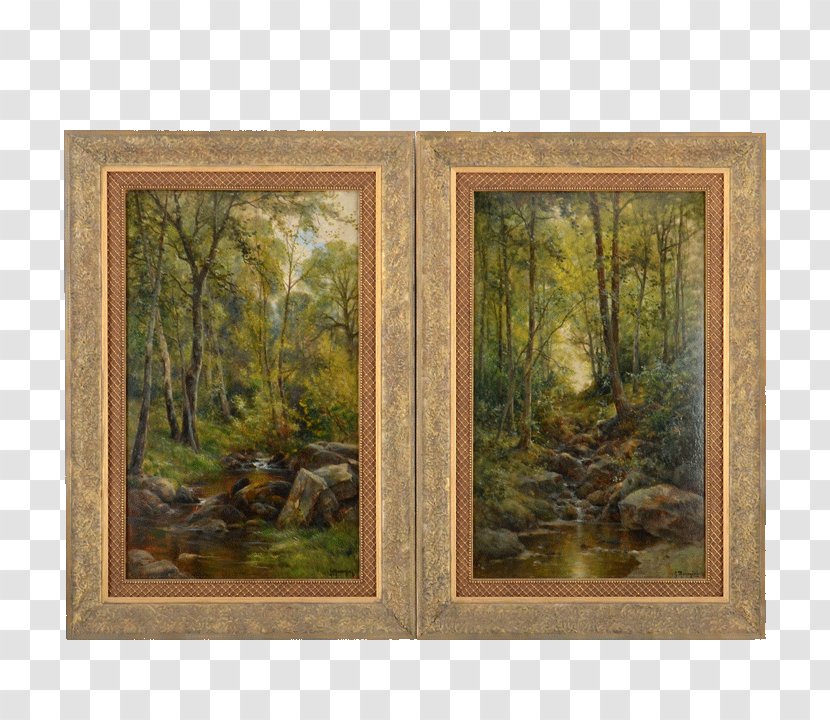 Window Painting Forest Picture Frames Wood - Landscape - Oil Paintings Transparent PNG