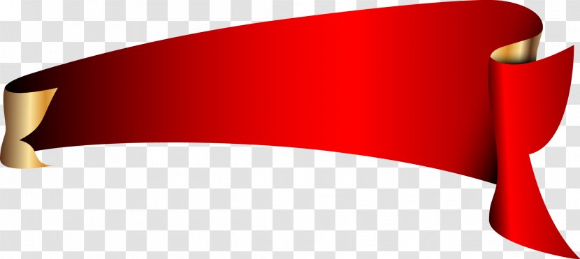Red Banner - Roll Angle Vector Transparent PNG