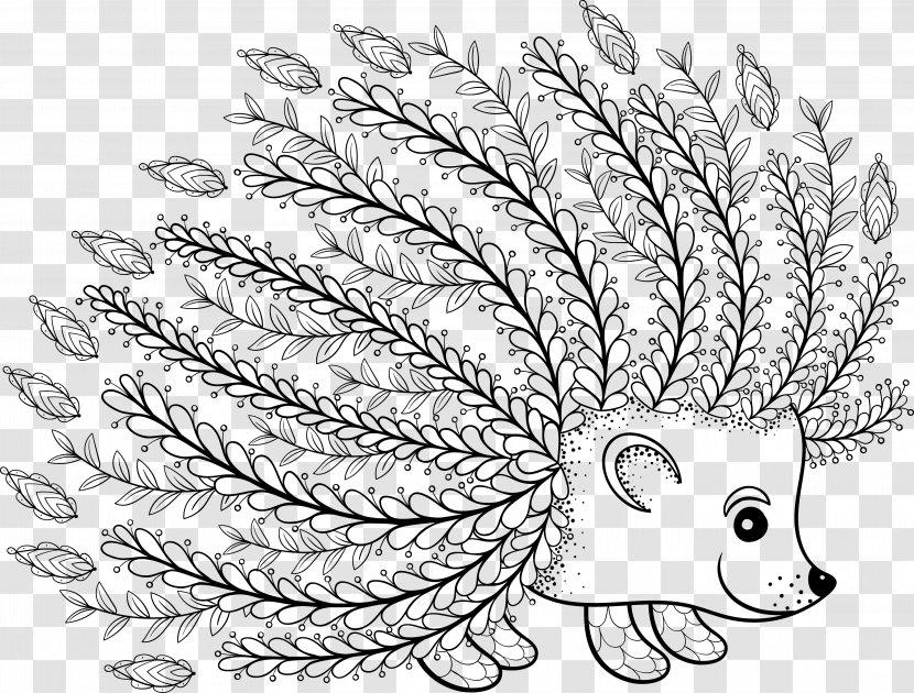 Hedgehog Drawing Coloring Book Art Illustration - Mammal - Lovely Hand-painted Abstract Transparent PNG