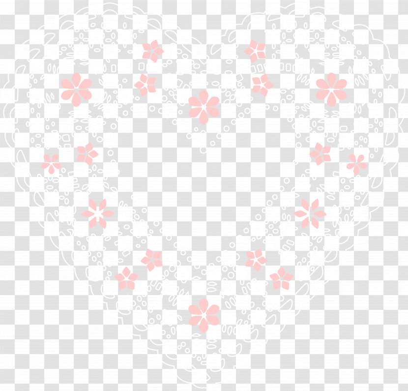 Textile Symmetry White Pattern - Rectangle - Lace Heart Clip Art Image Transparent PNG