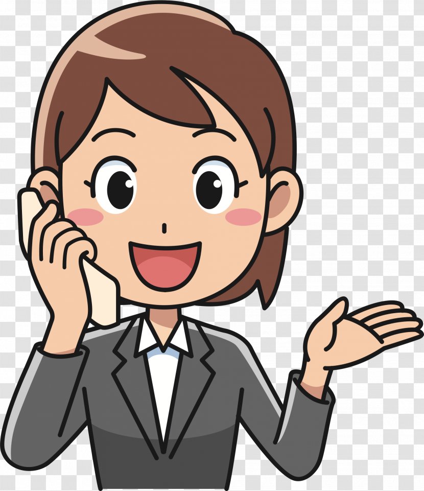Clip Art - Boy - Talking On The Phone Transparent PNG