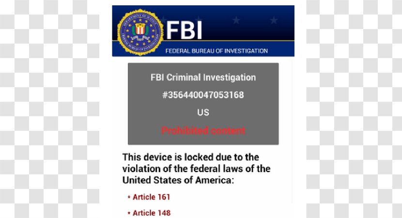 Ransomware Mobile Phones Federal Bureau Of Investigation Android Computer Virus - Brand - Phone Transparent PNG