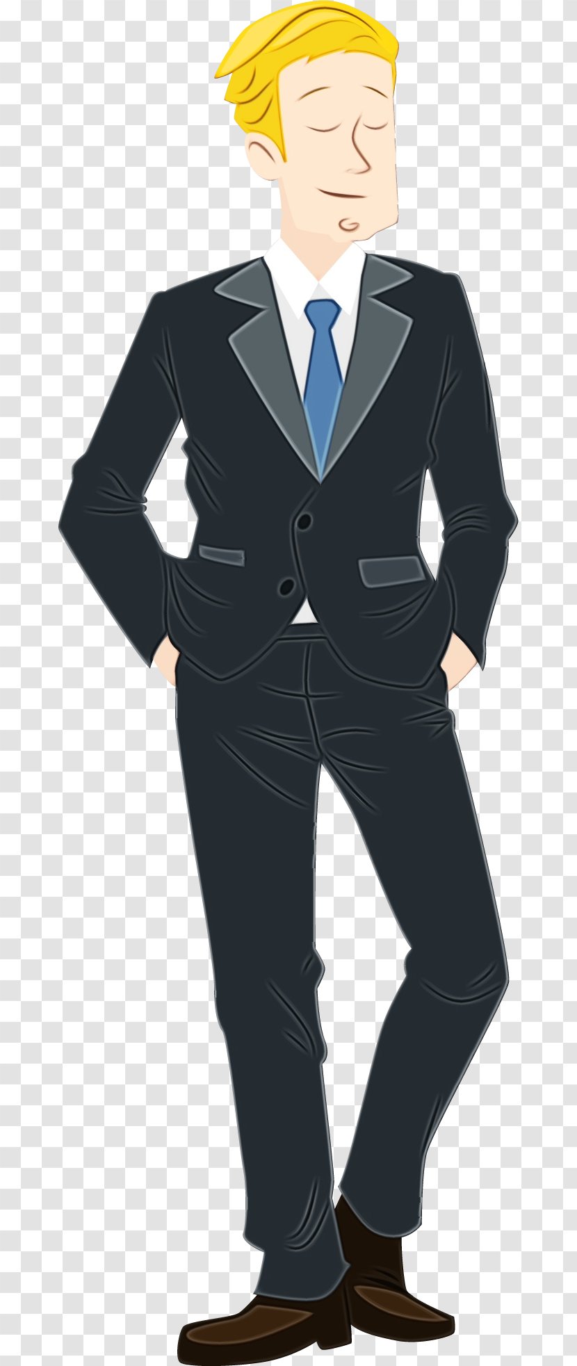 Man Cartoon - Blazer - Suit Trousers Transparent PNG