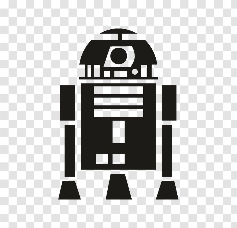 R2-D2 C-3PO Star Wars Silhouette Stencil - Decal Transparent PNG
