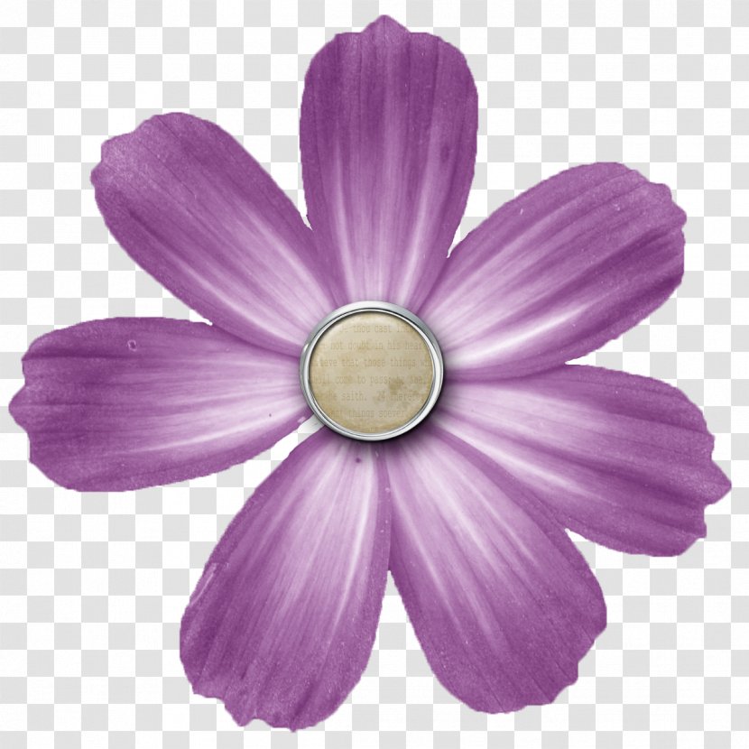 Digital Scrapbooking Flower Button Clip Art - Pressed Craft - Transparent Purple Transparent PNG