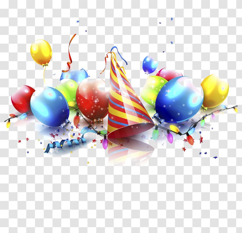 Balloon Birthday Party Illustration - Confetti - Holiday Decorations Vector Material Transparent PNG