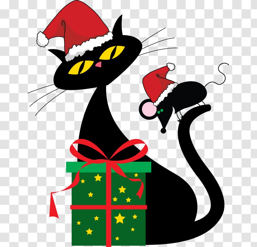 Cat Kitten Santa Claus Christmas Clip Art - Royaltyfree - Bookmark Cliparts Transparent PNG