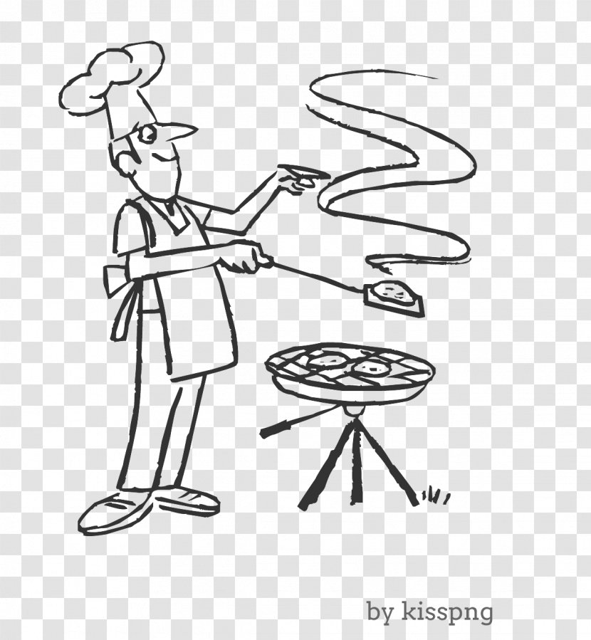 Cartoon Chef Cooking Transparent Image. - Watercolor - Barbecue Transparent PNG