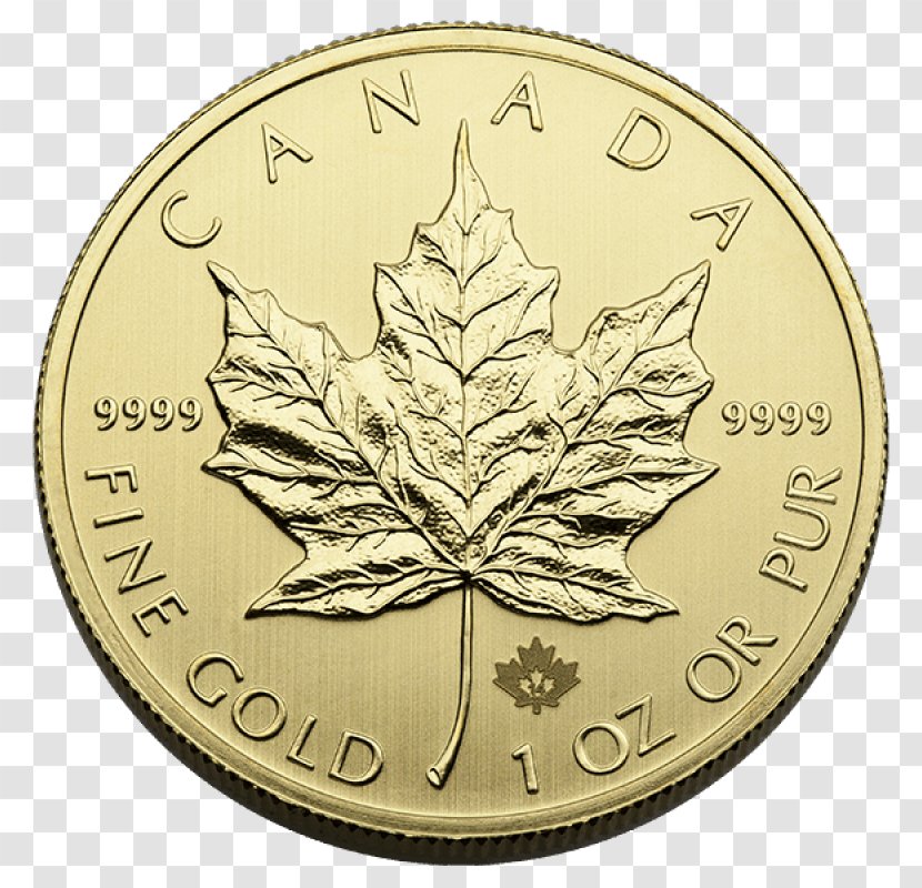 Canada Canadian Gold Maple Leaf Silver Bullion Coin - Ounce - Us 2 Dollar Bills Rare Transparent PNG