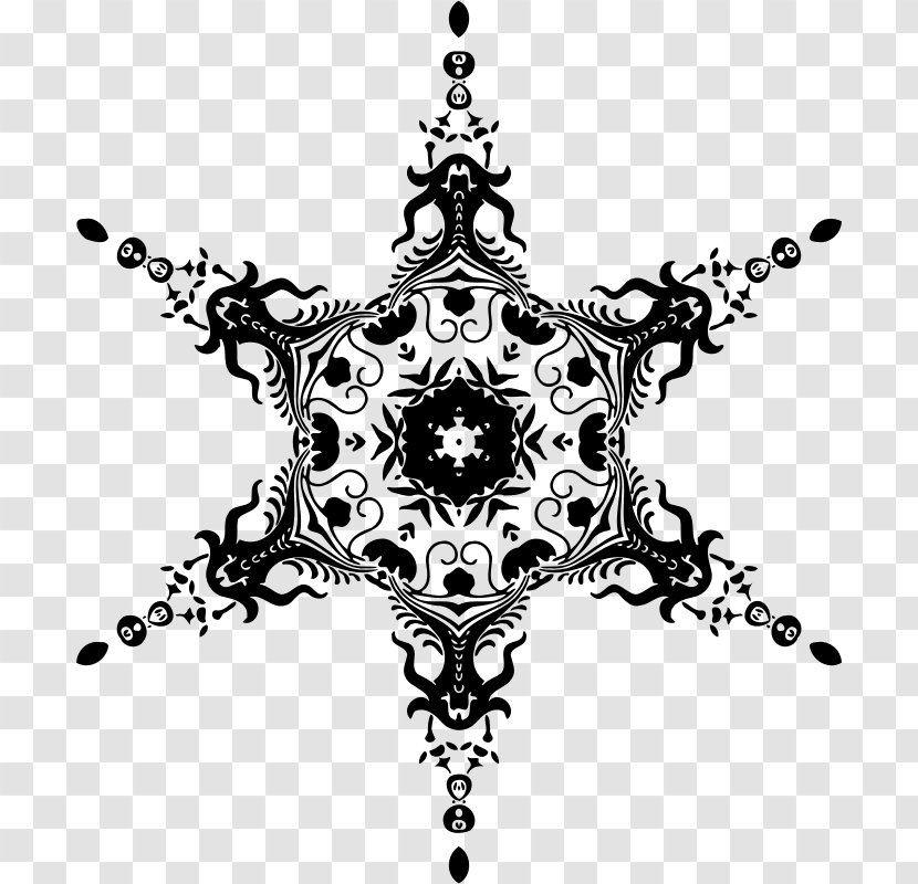 Ornament Drawing Pattern - Monochrome Photography - Snowflake Transparent PNG