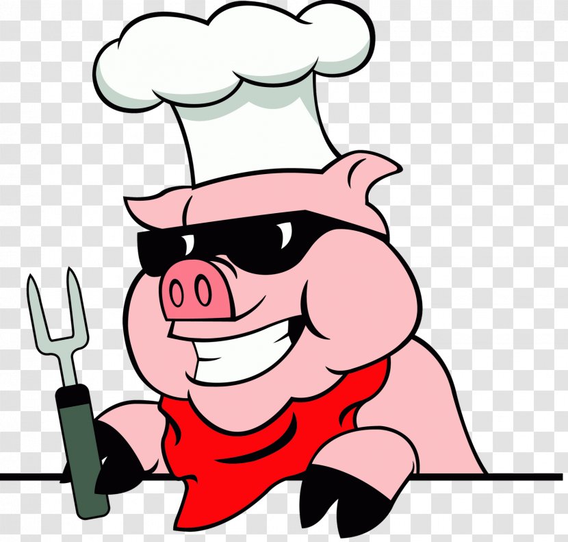 Pig Roast Barbecue Grill Domestic Roasting Grilling - Cartoon - Pink Cooking Cliparts Transparent PNG