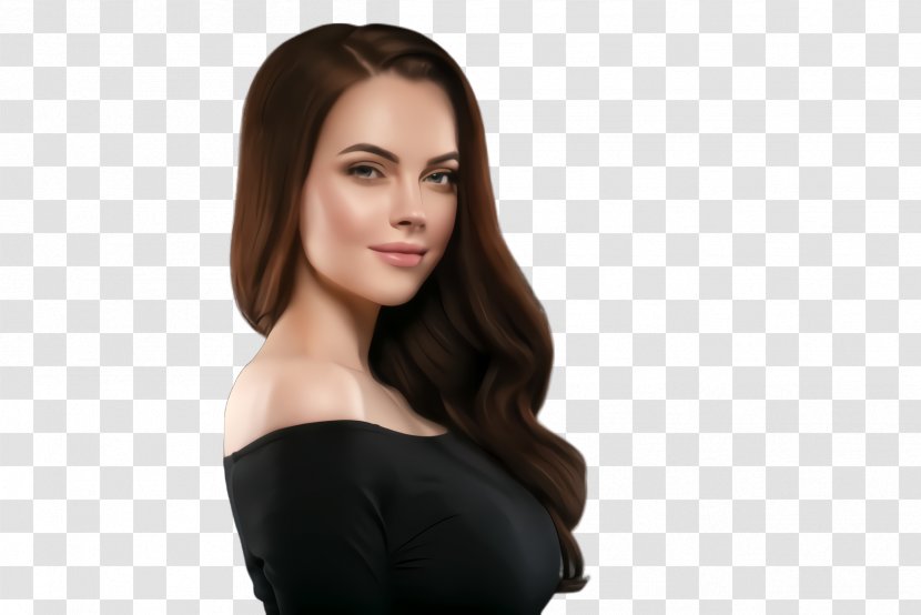 Hair Face Skin Shoulder Hairstyle - Long - Brown Transparent PNG