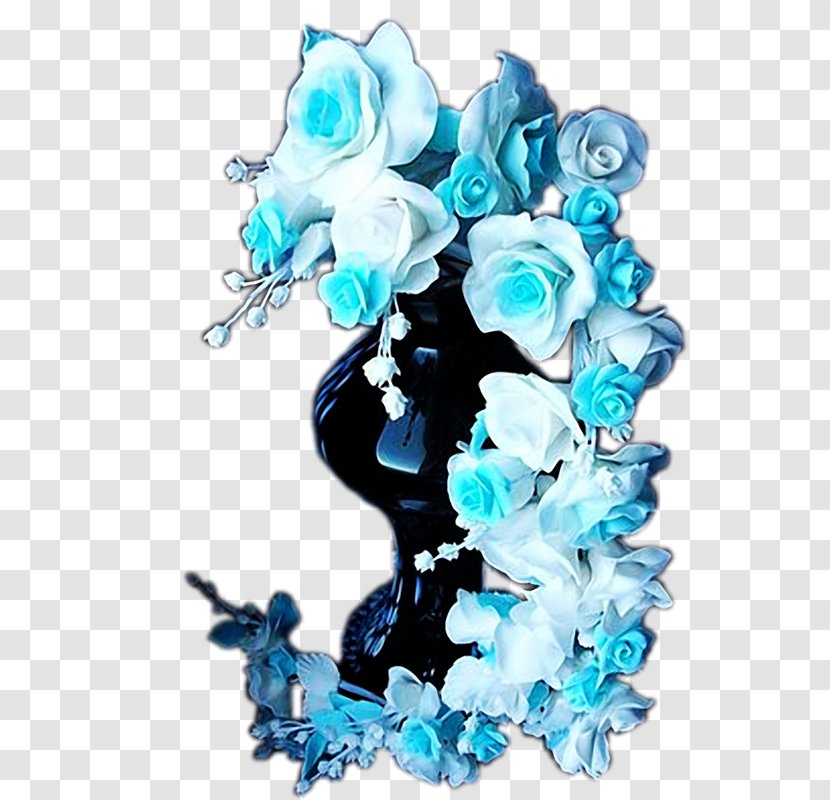 Blue Rose Flower Bouquet Cut Flowers Vase Transparent PNG