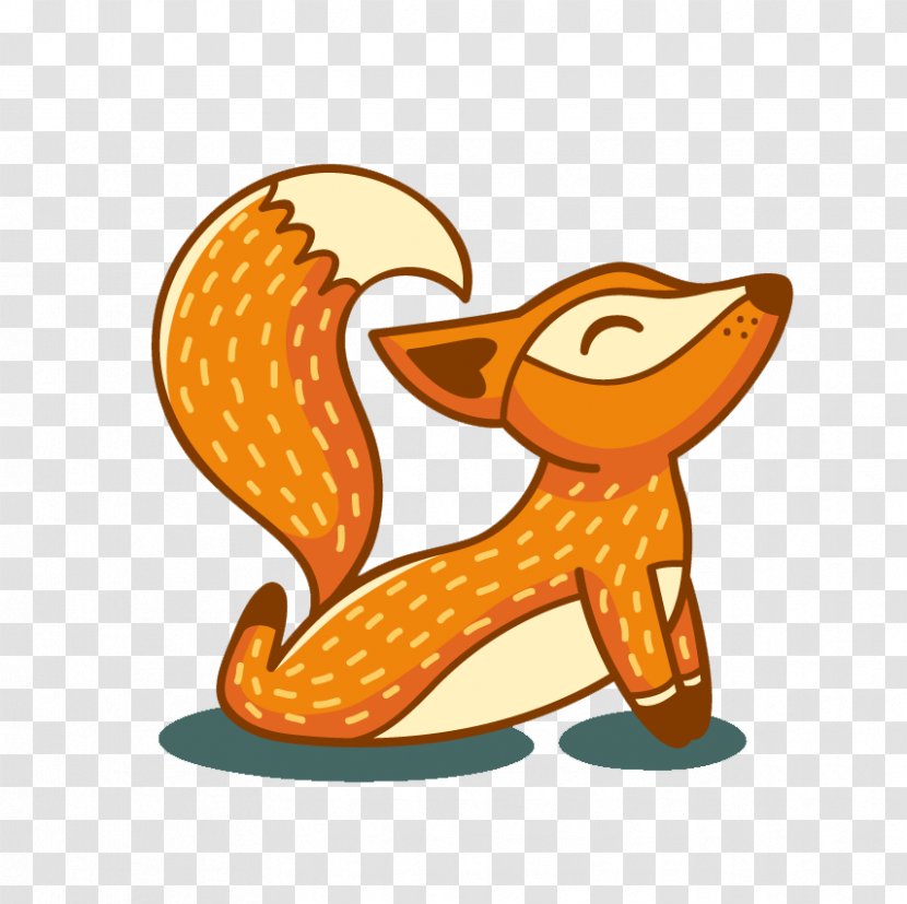 Cartoon Illustration - Silhouette - Fox Doing Yoga Transparent PNG