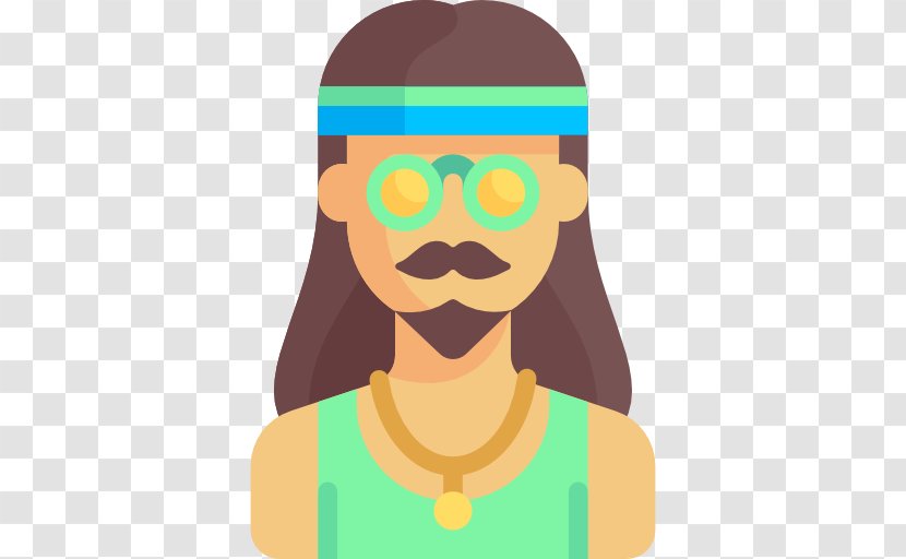 Glasses Facial Hair Moustache Hairstyle - Hippie Transparent PNG