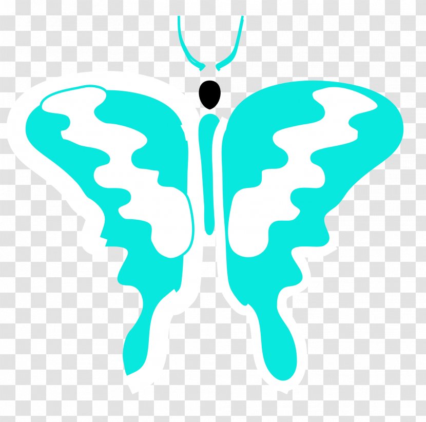 Butterfly Line Art Clip - Insect - Turquoise Transparent PNG