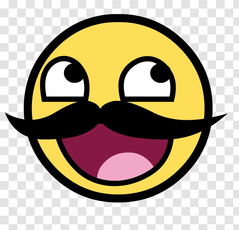 Smiley Emoticon Face Moustache Clip Art - Yellow Transparent PNG