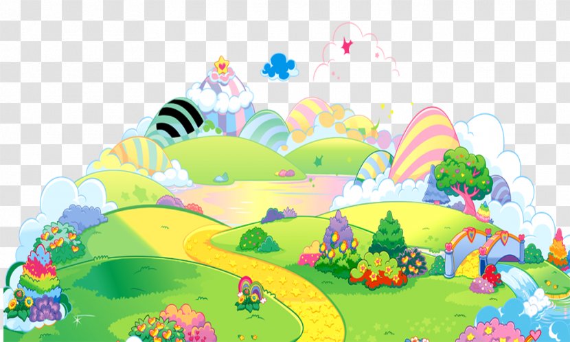 Cartoon Park Illustration - Grass - Hand-painted Transparent PNG