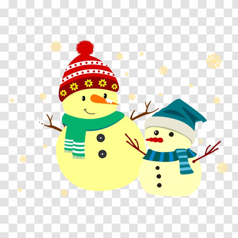 Snowman Christmas Banner - Vector Wearing A Hat Transparent PNG