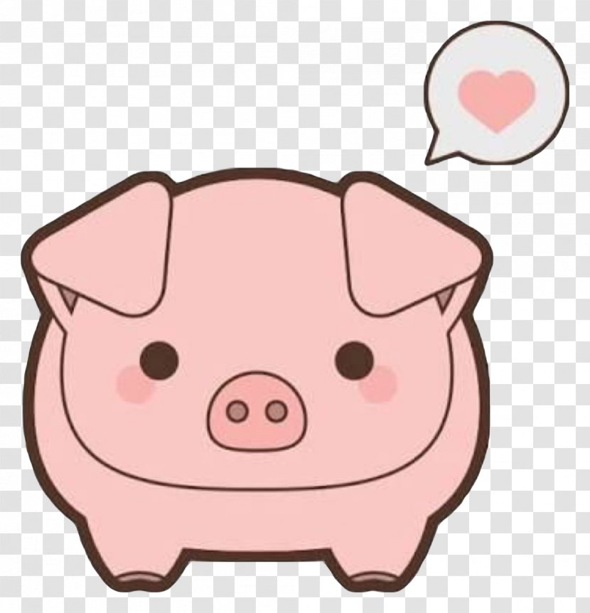 Miniature Pig Clip Art Piggy Drawing - Dibujos Kawaii Transparent PNG