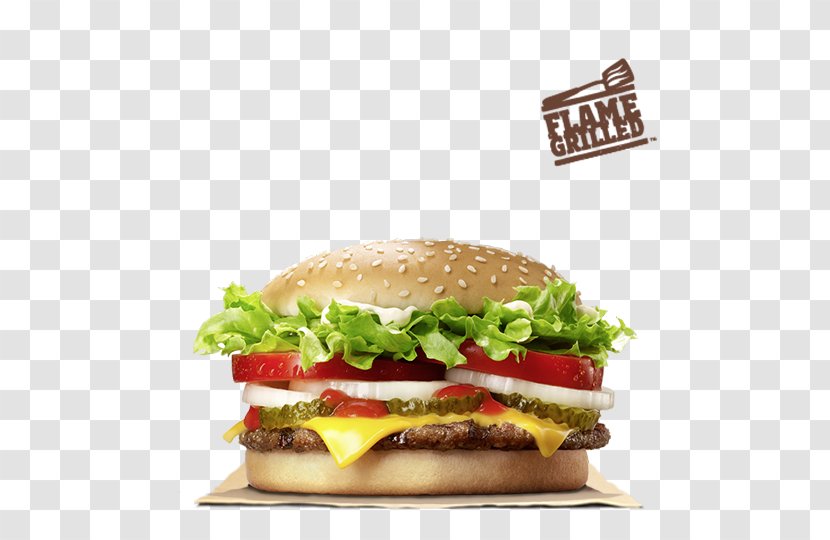 Whopper Hamburger Cheeseburger Vegetarian Cuisine Fast Food - Blt - Burger King Transparent PNG
