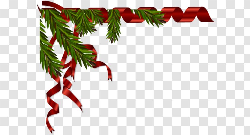 Ribbon Clip Art Christmas Image - Pine - Feuilles Gris Transparent PNG