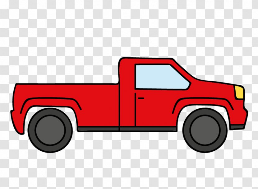 Car Pickup Truck Van - Red - Creative Cartoon Transparent PNG