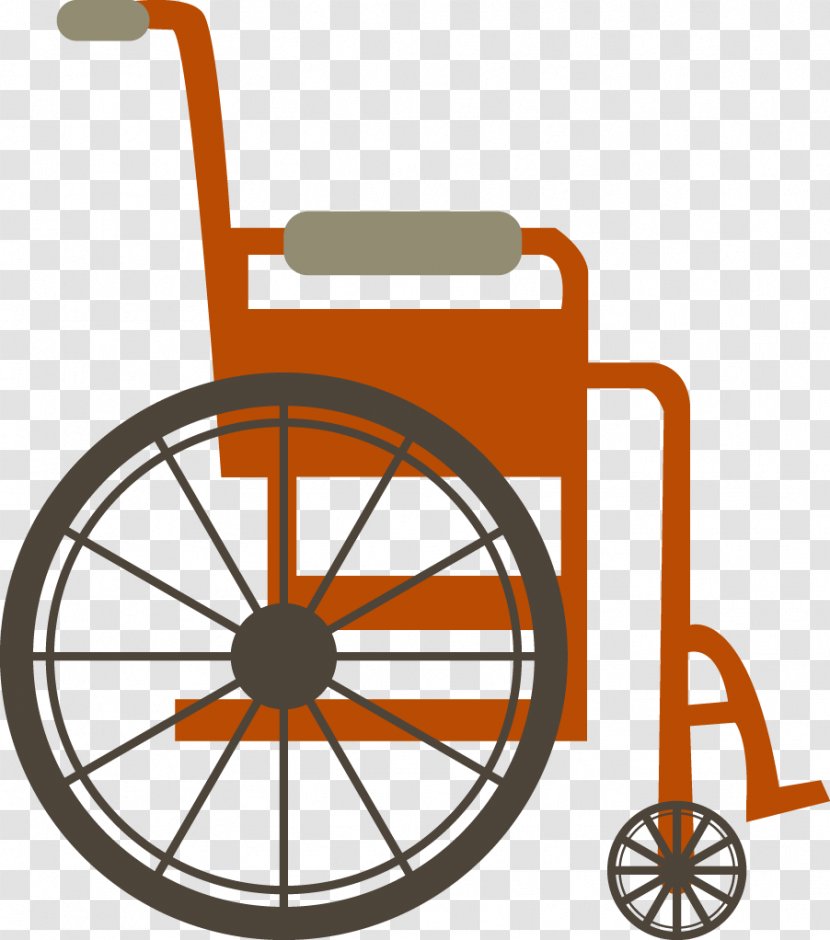 Medicine - Orange - Hand-painted Cartoon Medical Wheelchair Transparent PNG