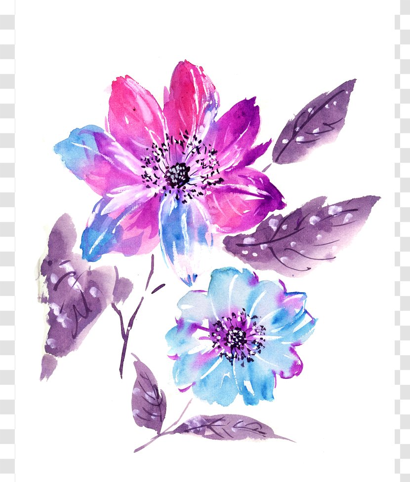 Violet Flower Watercolor Painting Drawing - Lilac Transparent PNG