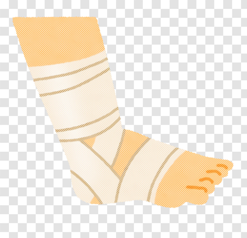 White Yellow Sock Beige Footwear Transparent PNG
