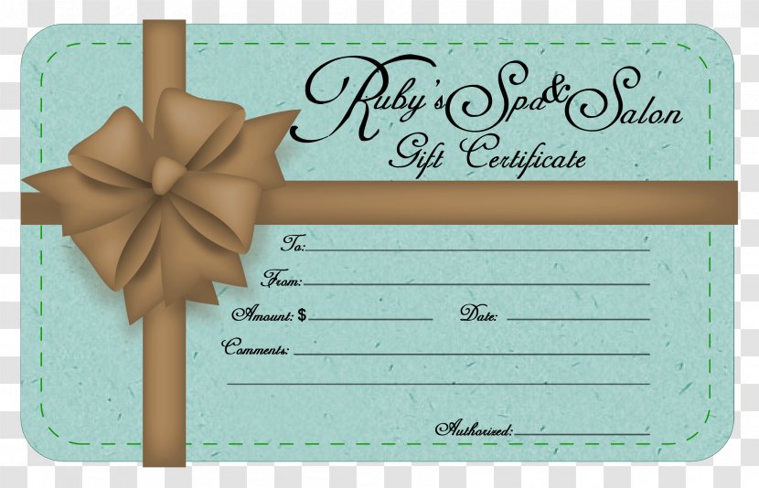 Beauty Parlour Gift Card Voucher Day Spa - Massage Transparent PNG