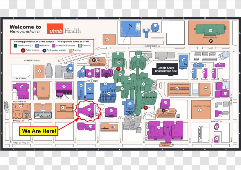 University Of Texas Medical Branch John Sealy Hospital Galveston National Laboratory Botsford - Campus - Map Transparent PNG