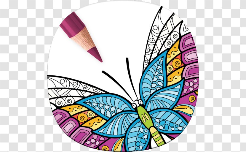 Adult Coloring Book: Stress Relieving Patterns Mobile App Pages Apps Animal - Book - Butterfly Transparent PNG