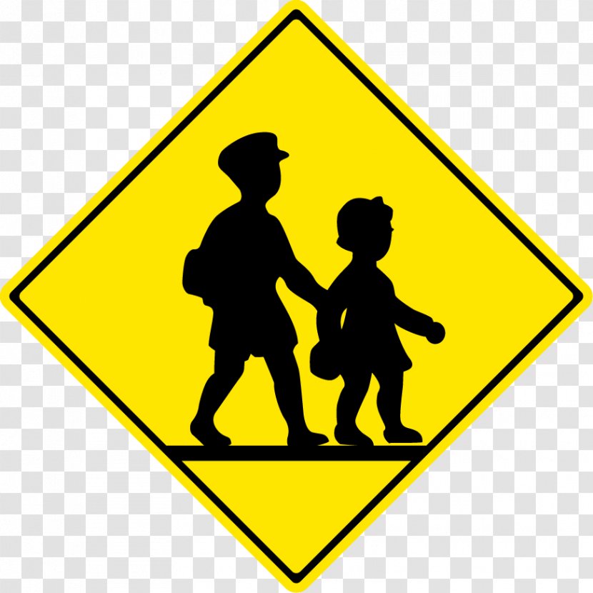 Traffic Sign Warning School Road - Driving Transparent PNG