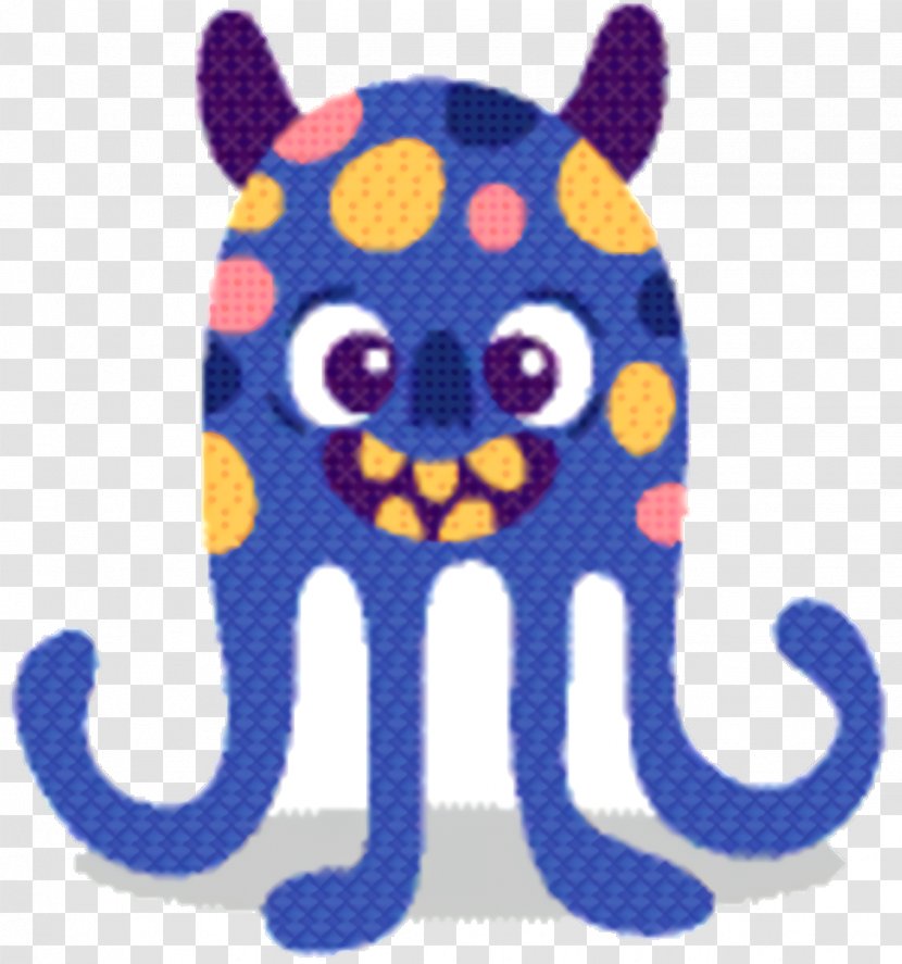 Octopus Cartoon - Whiskers - Electric Blue Purple Transparent PNG